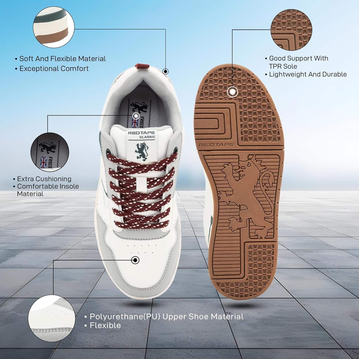 Redtape White Multi Shoe - Image 3