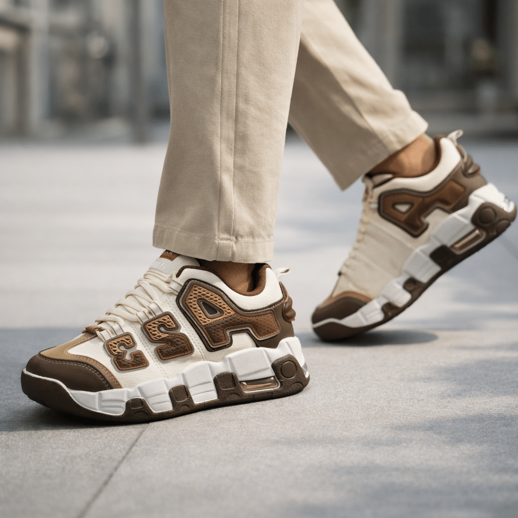 Premium A23 white brown shoe - Image 2